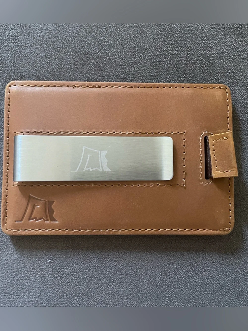 Tan Leather ID Card Holder